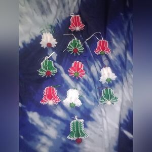 Vintage Handmade Christmas Bell Ornaments Set Of 11